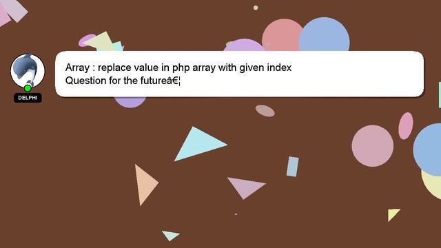 Array : replace value in php array with given index смотреть онлайн