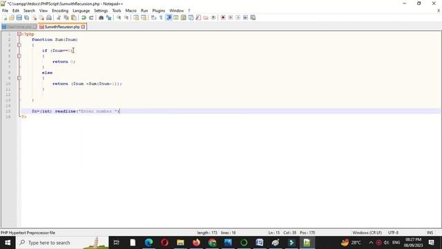 PHP Script To Print sum of first n natural number using recursion смотреть онлайн
