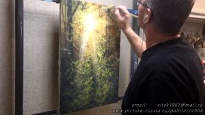 Пишем пейзаж Лесной луч часть 1 Художник-композитор: Юшкевич Виктор