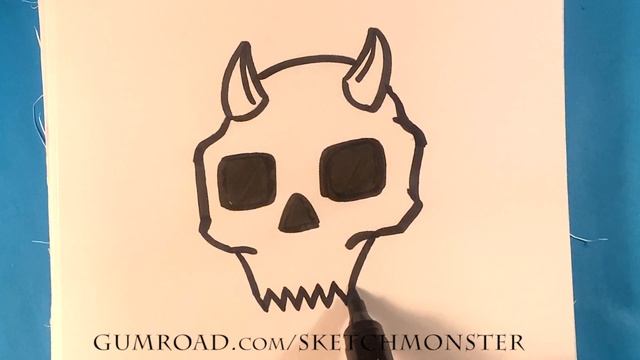 How to Draw Devil Skull - Halloween Drawings Step by Step смотреть онлайн