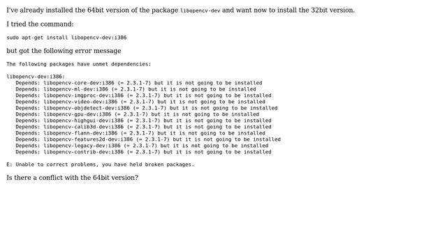 Ubuntu: Install libopencv-dev 32bit on 12.04 64bit смотреть онлайн