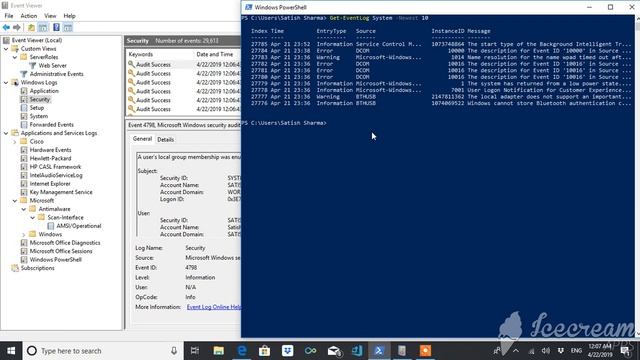PowerShell | Get-Eventlog смотреть онлайн