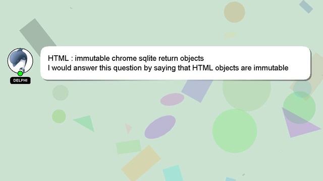 HTML : immutable chrome sqlite return objects смотреть онлайн