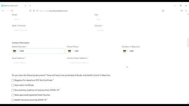 How To Fill Mauritius Travel Form || Mauritius Health Declaration Form Registration Process