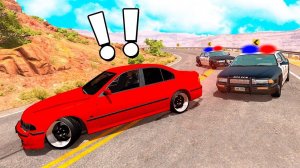 КАК ОН ЭТО ДЕЛАЕТ? ПОЛИЦЕЙСКАЯ ДРИФТ ПОГОНЯ ЗА ОПАСНЫМ ПРЕСТУПНИКОМ НА BMW ПО ГОРАМ В BeamNG.drive