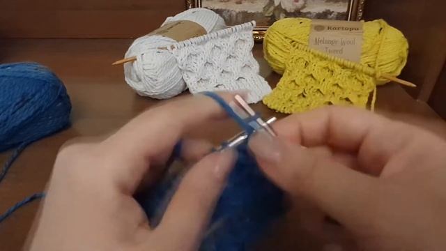 Идея для свитера /  узор соты из объемной пряжи
