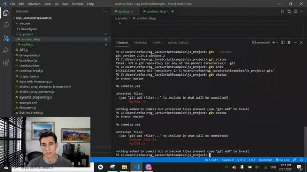 Git: Basic commands (init, add, commit, status, log)