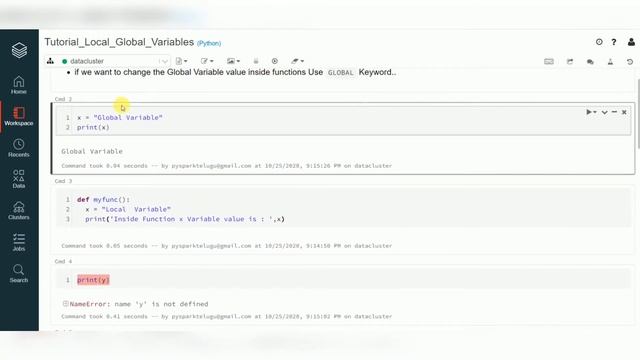Python Tutorial 3: difference between local variable and global variable. #Python #LocalVariable смотреть онлайн