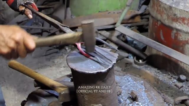 HOW TO MAKE A 3-PRONGED FISHING SPEAR FROM A SHORT PIECE OF REBAR