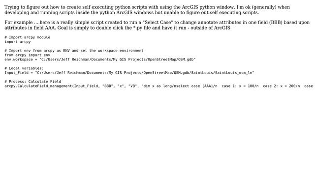 GIS: Creating Self Executing Python Script (\*.py)? смотреть онлайн