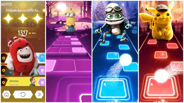 ODDBODS vs MINIONS vs CRAZY FROG vs PIKACHU | Tiles Hop EDM Rush смотреть онлайн