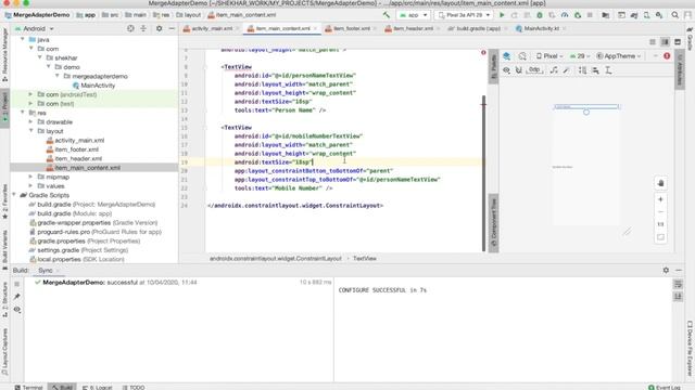 MergeAdapter Class with RecyclerView Demo Part 1 смотреть онлайн