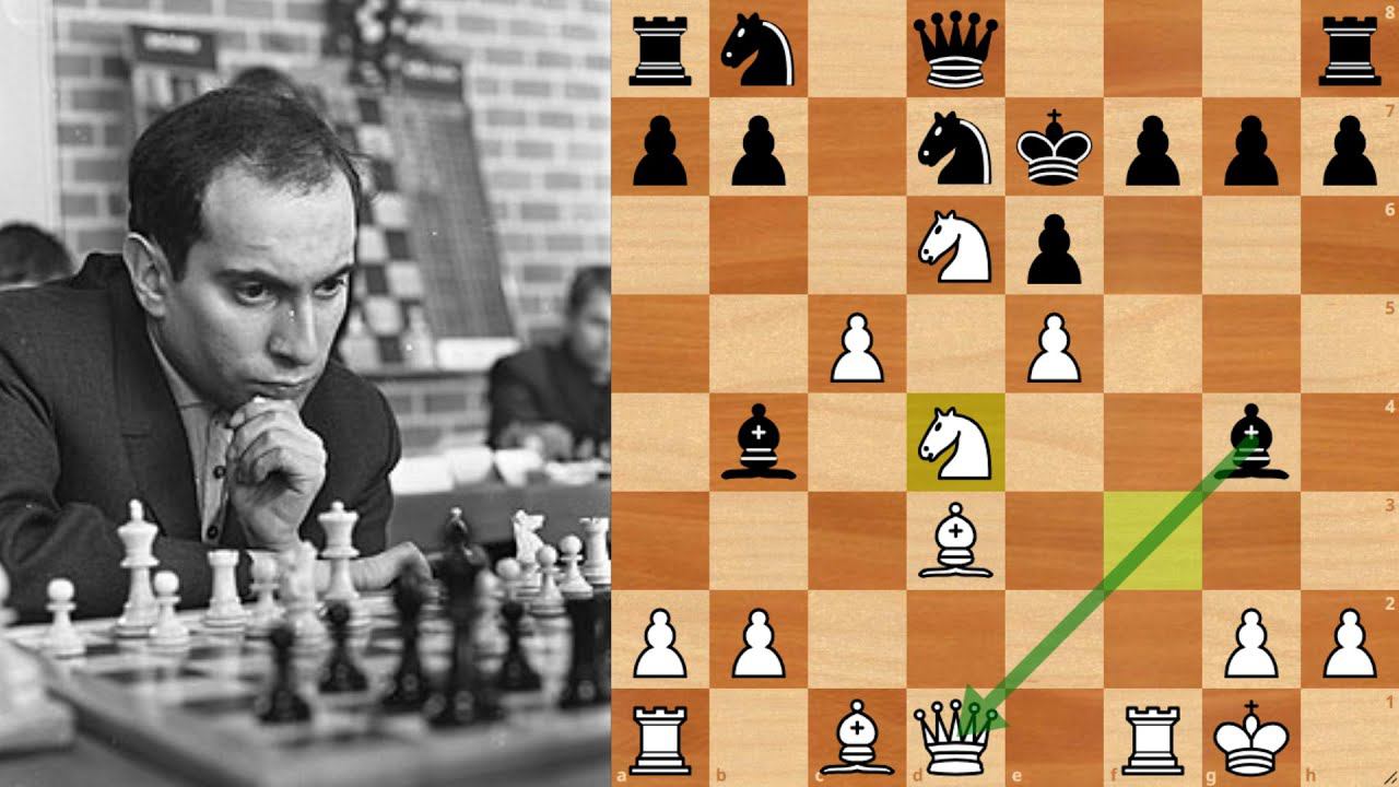 Михаил Таль красиво жертвует Ферзя. Отравленный Ферзь смотреть онлайн