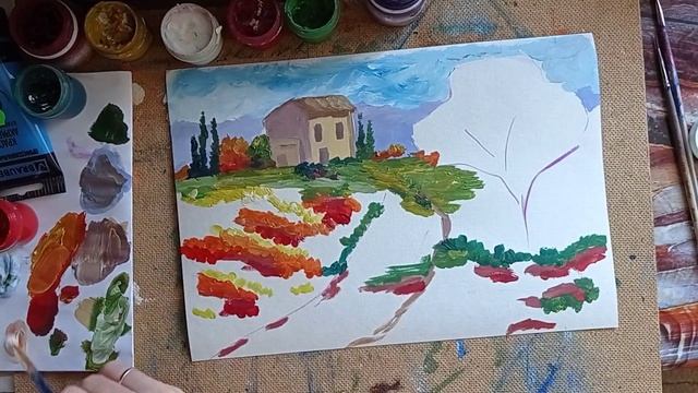 Яркий пейзаж в стиле импрессионистов смотреть онлайн