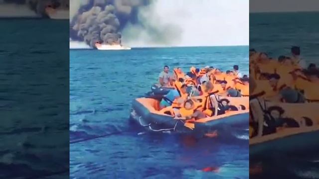 Горит теплоход "Баргузин" на Байкале смотреть онлайн