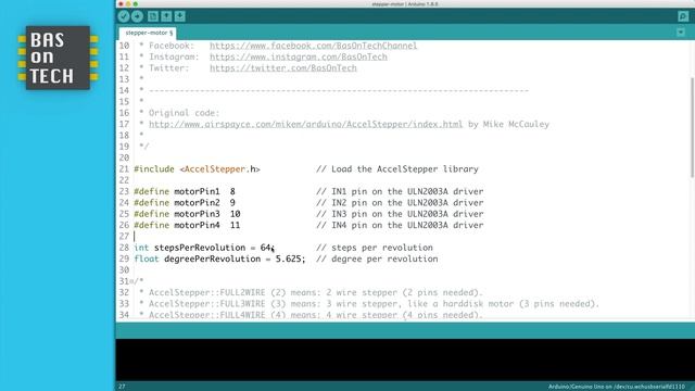 28BYJ-48 STEPPER MOTOR WITH ULN2003 DRIVER - Arduino tutorial #14 смотреть онлайн