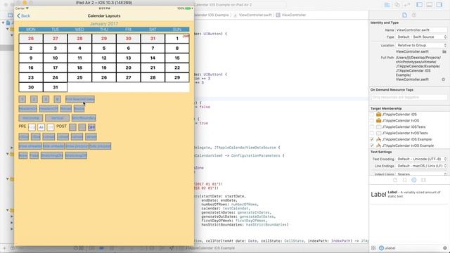 Calendar layouts with JTAppleCalendar смотреть онлайн