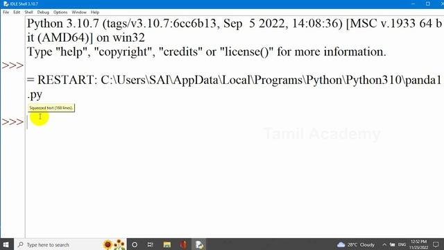 Learn Python - Part 39 | Python of Pandas | தமிழ் அகாடமி смотреть онлайн