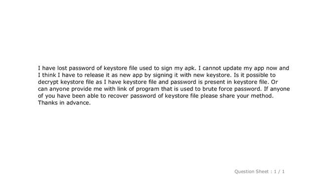 Android : Android - Forgot keystore password. Can I decrypt keystore file? смотреть онлайн