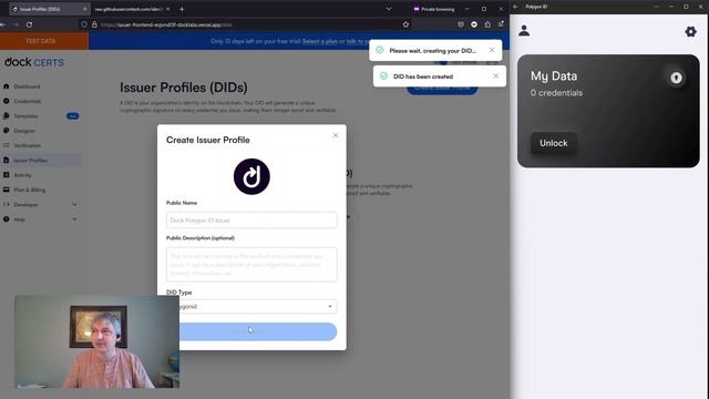 Dock.io | Saas tooling for issuing Polygon ID credentials demo смотреть онлайн