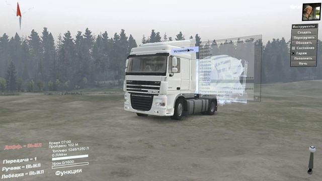 [SPINTIRES]Обзор мода на DAF XF 105 смотреть онлайн