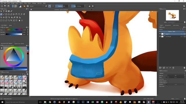 Krita brushes tutorial - How to use the color mixing brushes смотреть онлайн