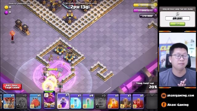 Hướng dẫn cách đánh 3 Sao Thử Thách Sinh Nhật Clash #1 Đơn Giản Clash of clans | Akari Gaming смотреть онлайн