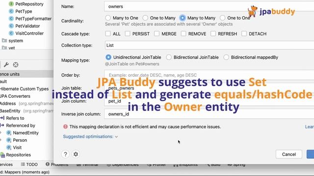 Make sure you use only the best performing mapping declarations | JPA Buddy смотреть онлайн