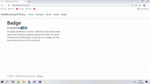 Bootstrap 5 (Badge) no ASP.Net MVC .Net 6. Visual Studio 2022 Vídeo 7 смотреть онлайн