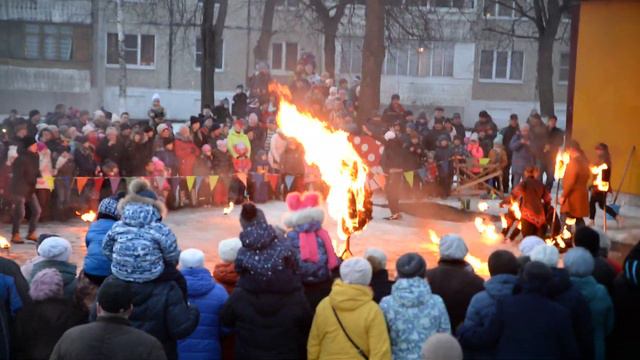 сжигание масленицы 2019 в Энергетике смотреть онлайн