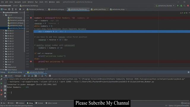 Python Program to Check is a Palindrome Number or Not in Hind смотреть онлайн