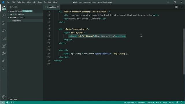 Powerful Element Searching With closest() - JavaScript DOM Tutorial смотреть онлайн