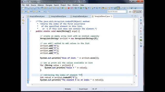 Java.util.ArrayList.indexOf Method - Java.util.ArrayList.isEmpty Method смотреть онлайн