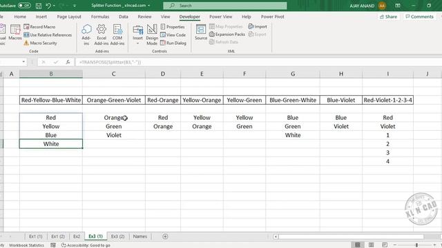 Excel Formula to Split data into Rows and Columns [Split Function] смотреть онлайн