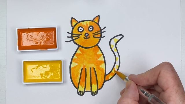 Learn how to draw & paint a cute Cat & Dog | Easy animal drawings for kids | step by step tutorial смотреть онлайн