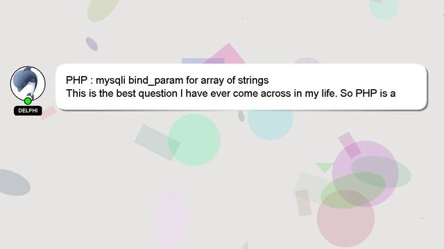 PHP : mysqli bind_param for array of strings смотреть онлайн