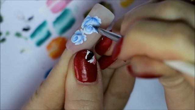 Мастер класс по росписи ногтей Роза. китайская роспись. смотреть онлайн