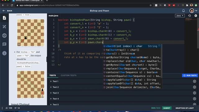 "Bishop and Pawn" - Codesignal #42 - JAVA Solution смотреть онлайн