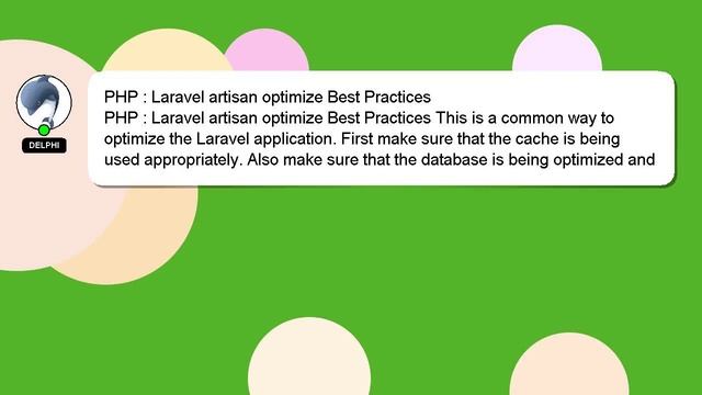 PHP : Laravel artisan optimize Best Practices смотреть онлайн