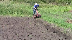 Вспашка огорода мотоблоком Агрос