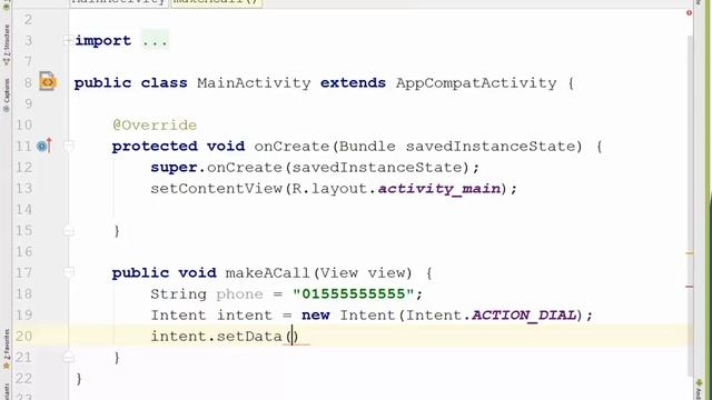 Android Basic tutorial 07 (Intent Action, make a call) смотреть онлайн