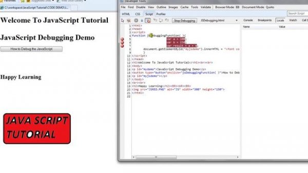 HOW TO DEBUG JAVASCRIPT CODE IN IE   DEMO