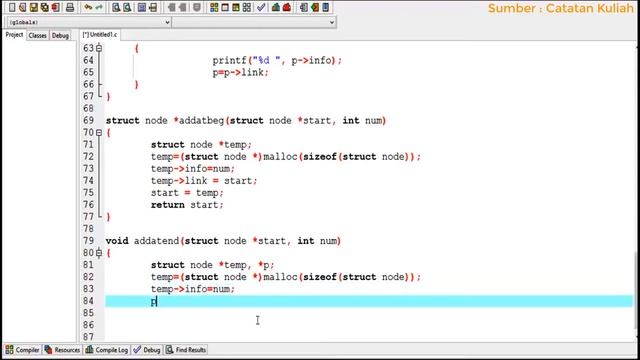 [Part 4 : Insert Function Node Akhir] Program Linked List C/C++ смотреть онлайн
