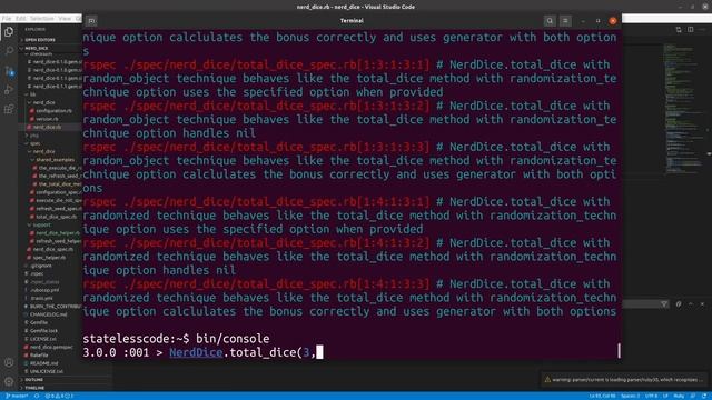 Codecast: Create a RubyGem 22: Add randomization_technique option to total_dice смотреть онлайн