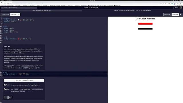 CSS Color Markers FCC смотреть онлайн