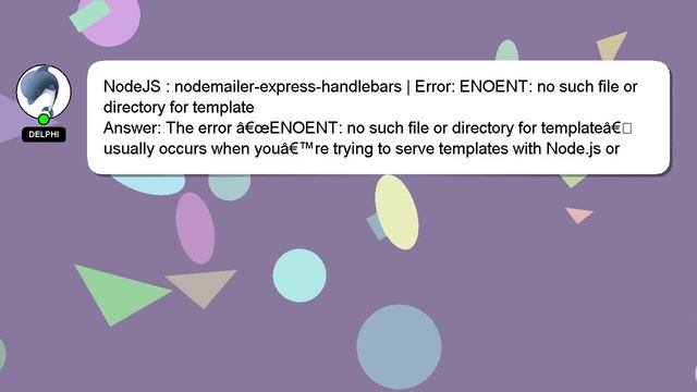 NodeJS : nodemailer-express-handlebars | Error: ENOENT: no such file or directory for template смотреть онлайн