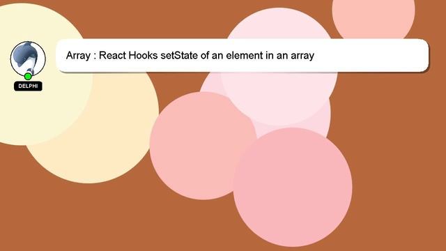 Array : React Hooks setState of an element in an array смотреть онлайн