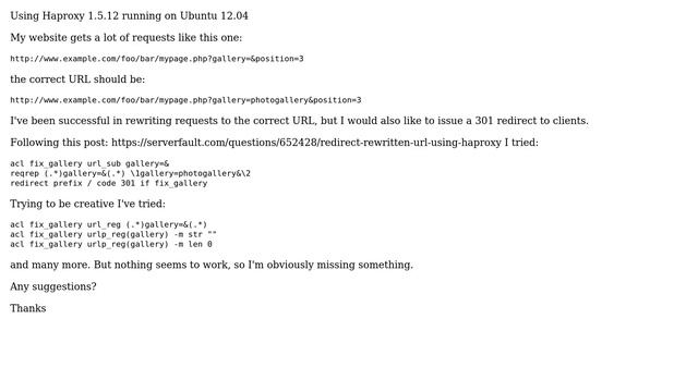 Haproxy 301 URL redirect on query string condition смотреть онлайн