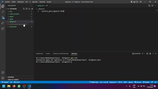 ¿Cómo configuramos nuestro .gitignore? смотреть онлайн