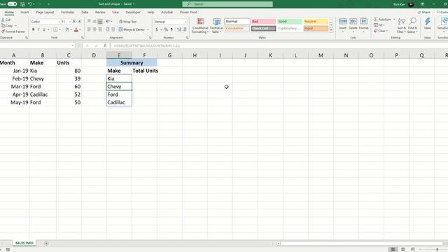 Excel SORT, UNIQUE & OFFSET functions смотреть онлайн
